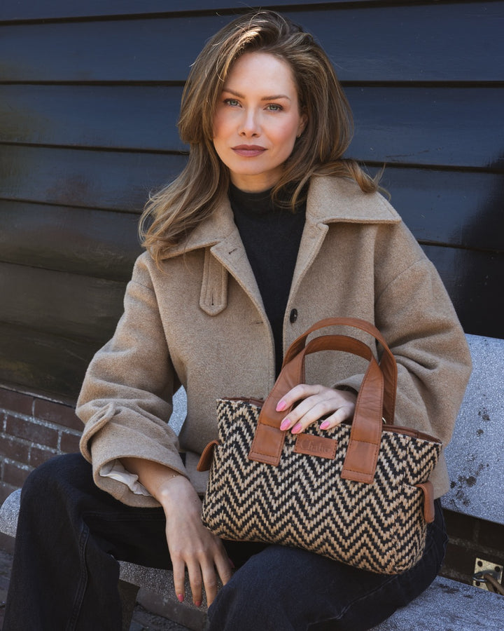 Romio Jaquard Handbag Cognac