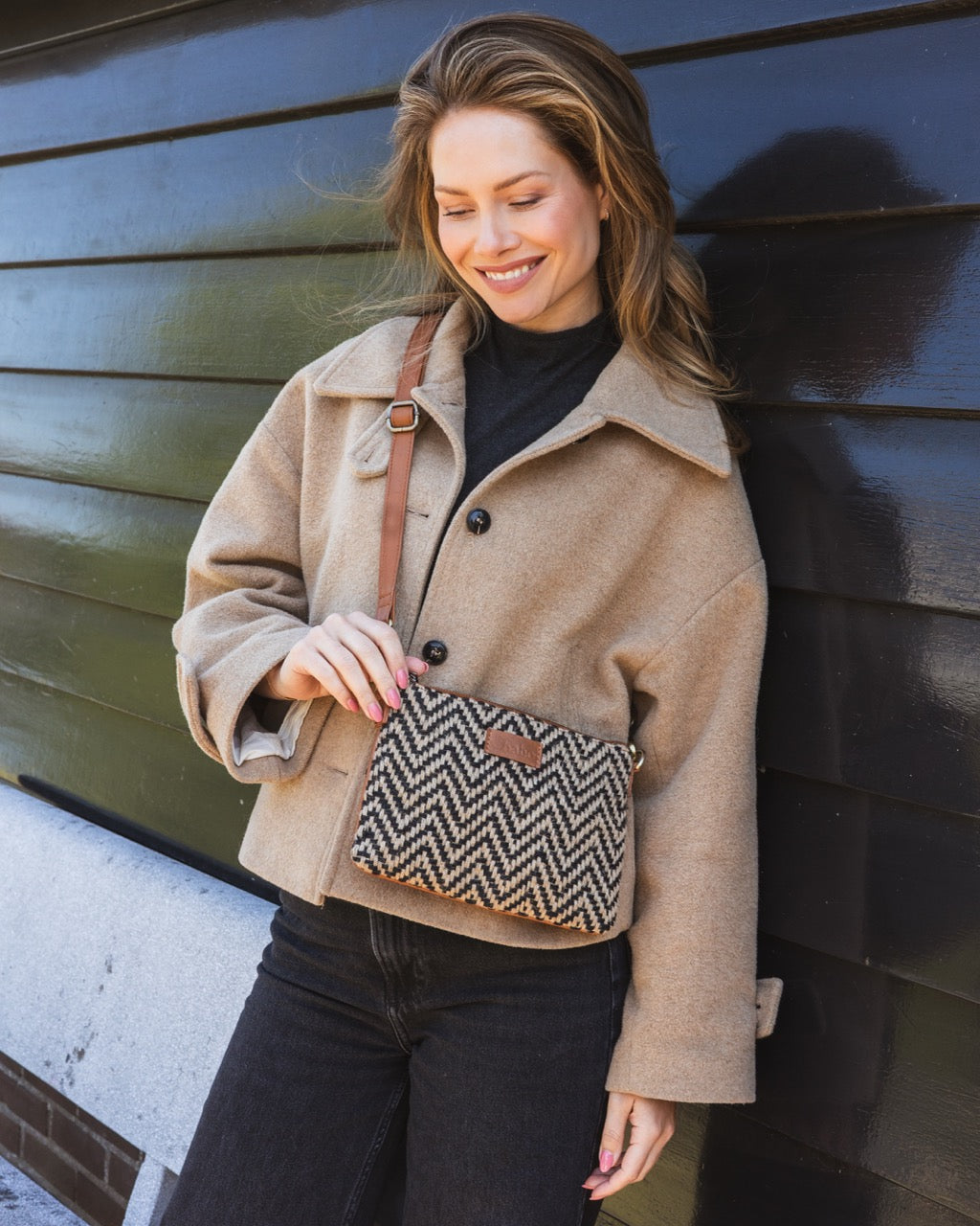 Romio Jaquard Crossbody cognac