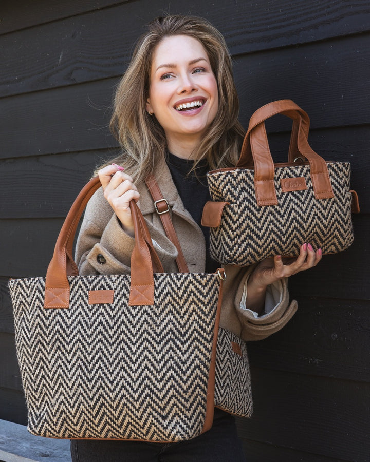 Romio Jaquard Shopper Camel