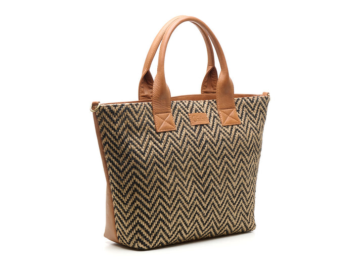 Romio Jaquard Shopper  Camel