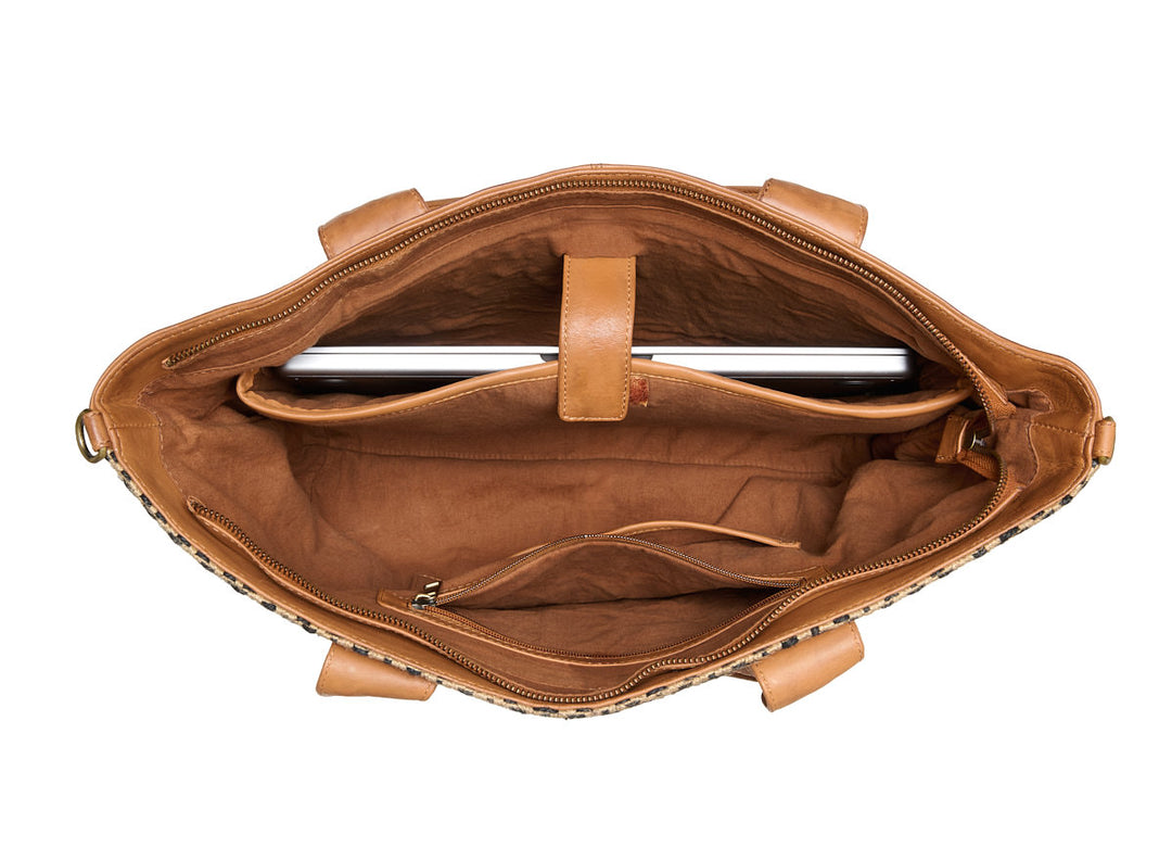 Romio Jaquard Shopper  Camel
