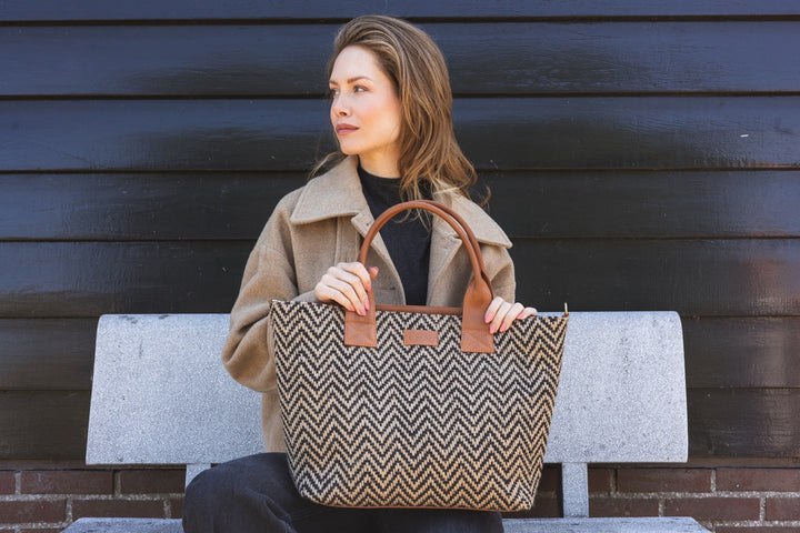 Romio Jaquard Shopper  Camel