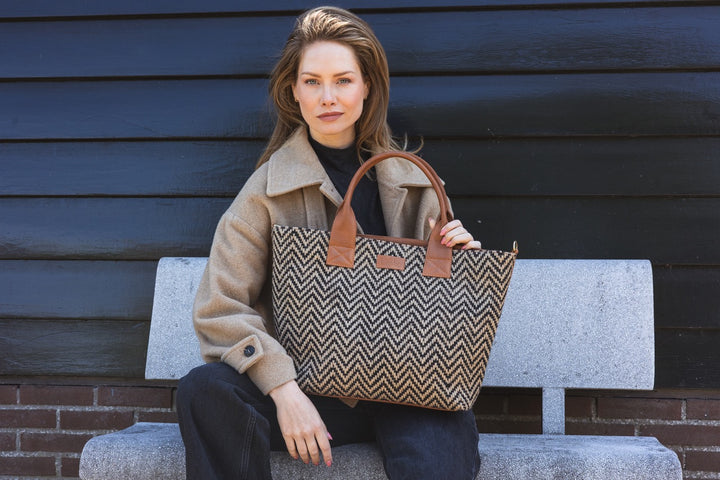 Romio Jaquard Shopper  Camel