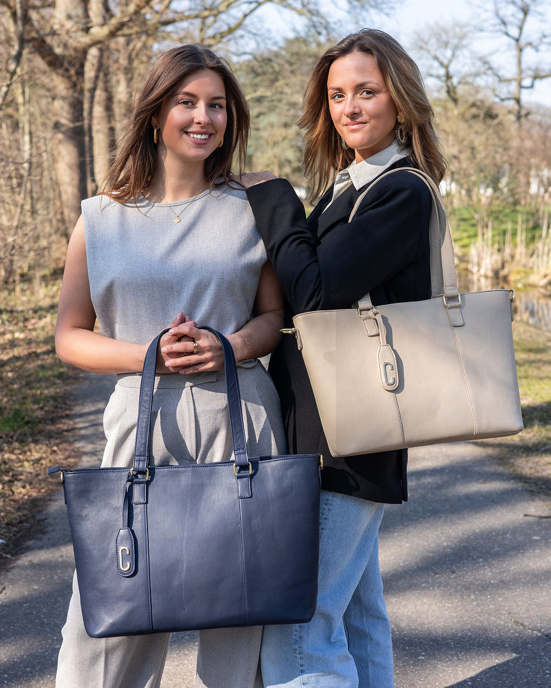 Chabo Business Bag/17.3" laptopvak Leren werk tas Blauw