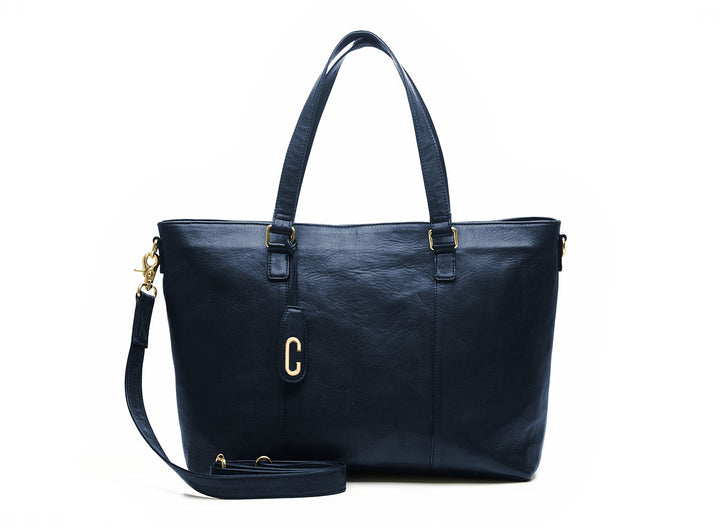 Chabo Business Bag/17.3" laptopvak Leren werk tas Navy