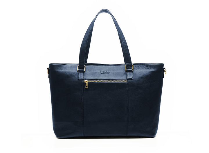 Chabo Business Bag/17.3" laptopvak Leren werk tas Navy