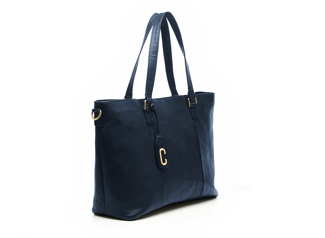 Chabo Business Bag/17.3" laptopvak Leren werk tas Navy