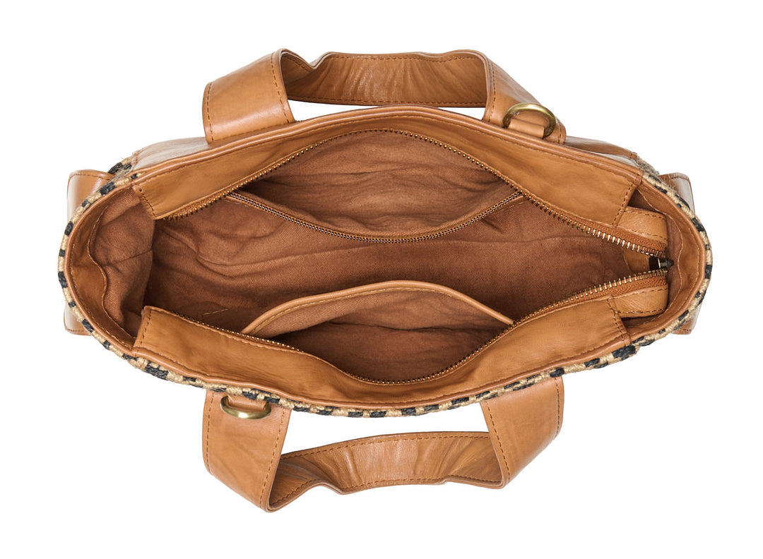 Romio Jaquard Handbag Cognac