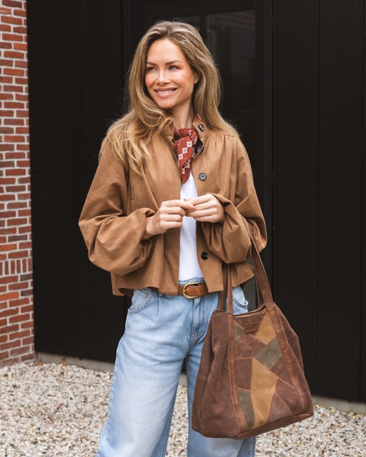 Suede Patchwork Shopper