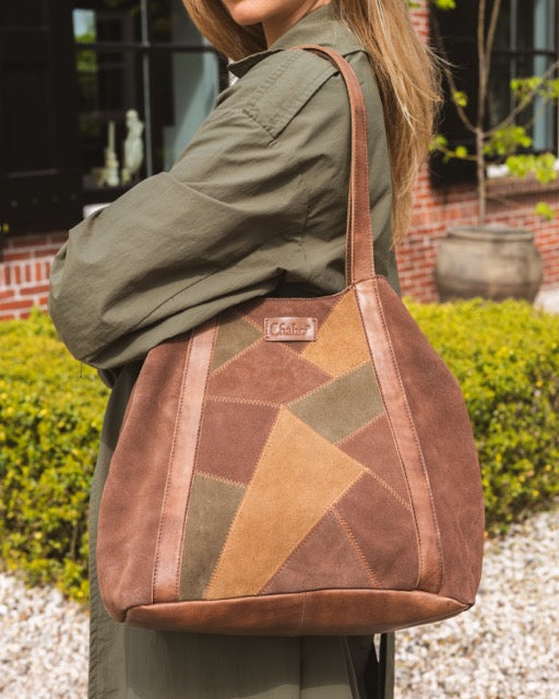 Suede Patchwork Shopper