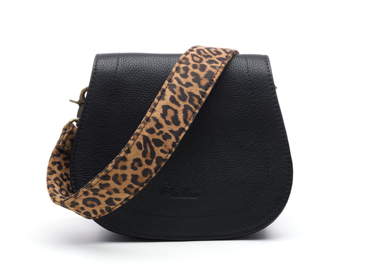 Short Leather Shoulder Strap Leopard