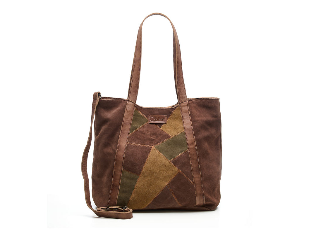 Suede Patchwork Shopper