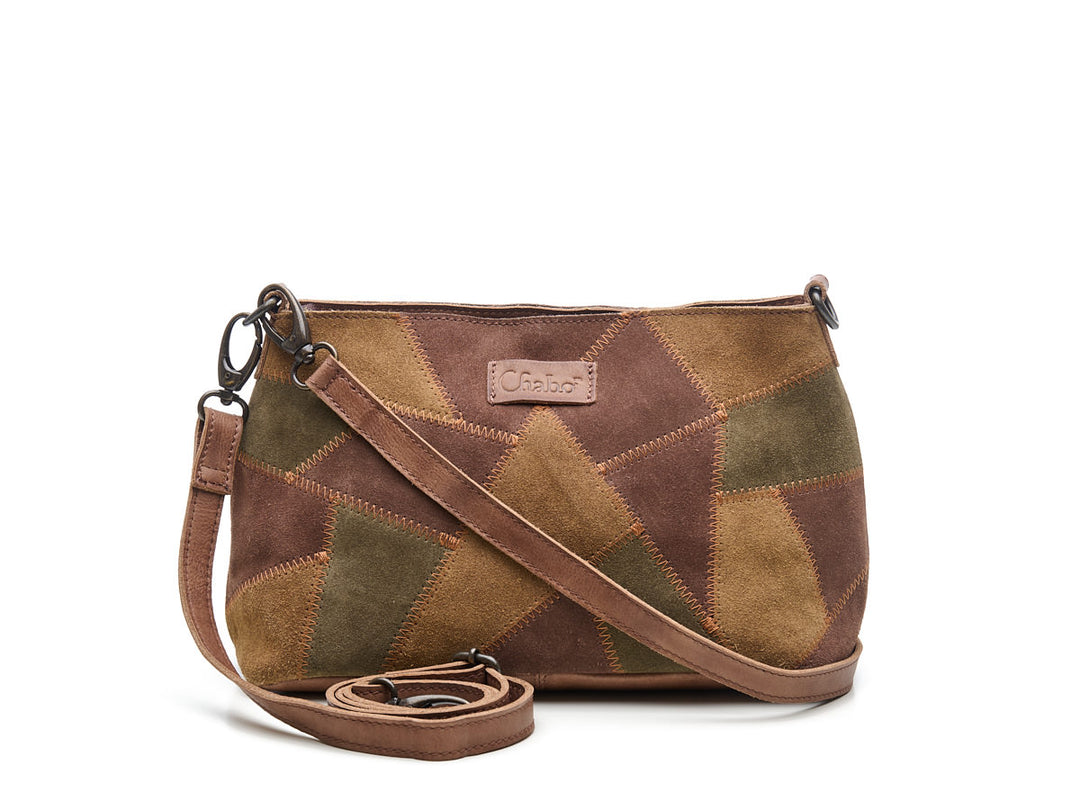 Suede Patchwork Shoulder Bag