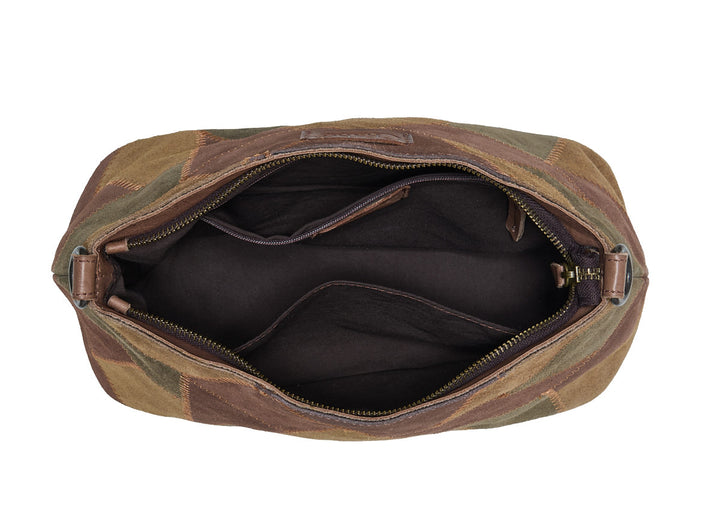 Suede Patchwork Shoulder Bag
