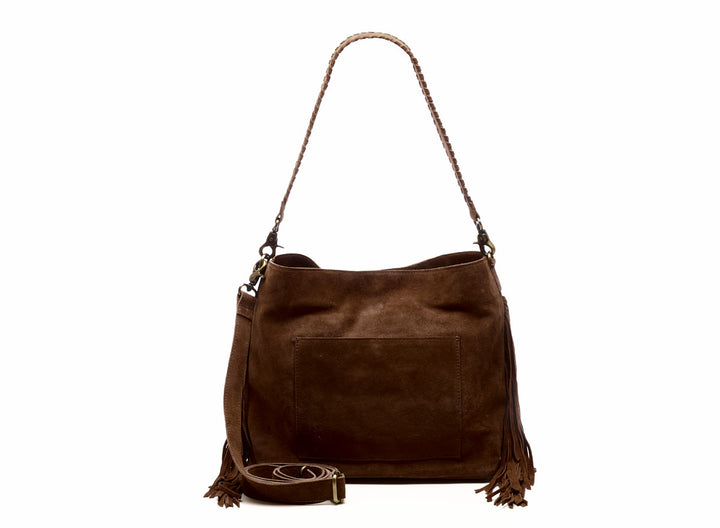 Suede Stormy Fringes Big Shoulderbag Cacao