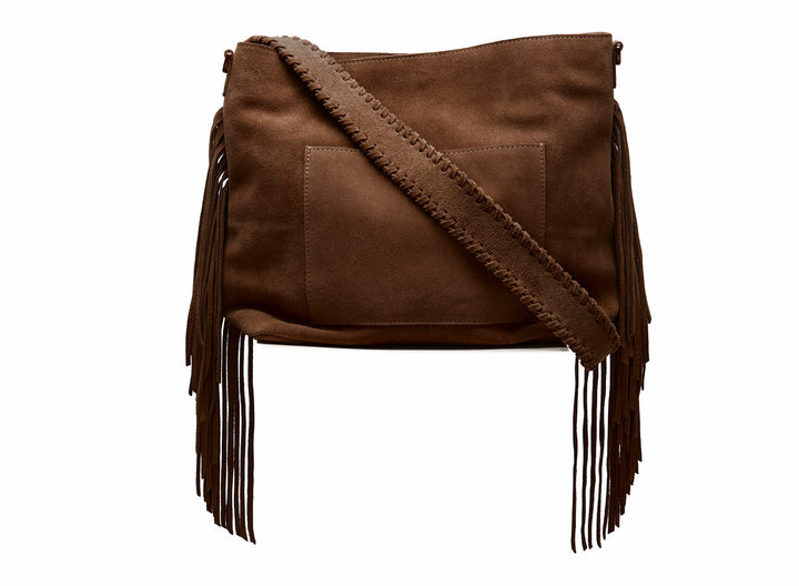 Suede Stormy Fringes Big Shoulderbag Cacao