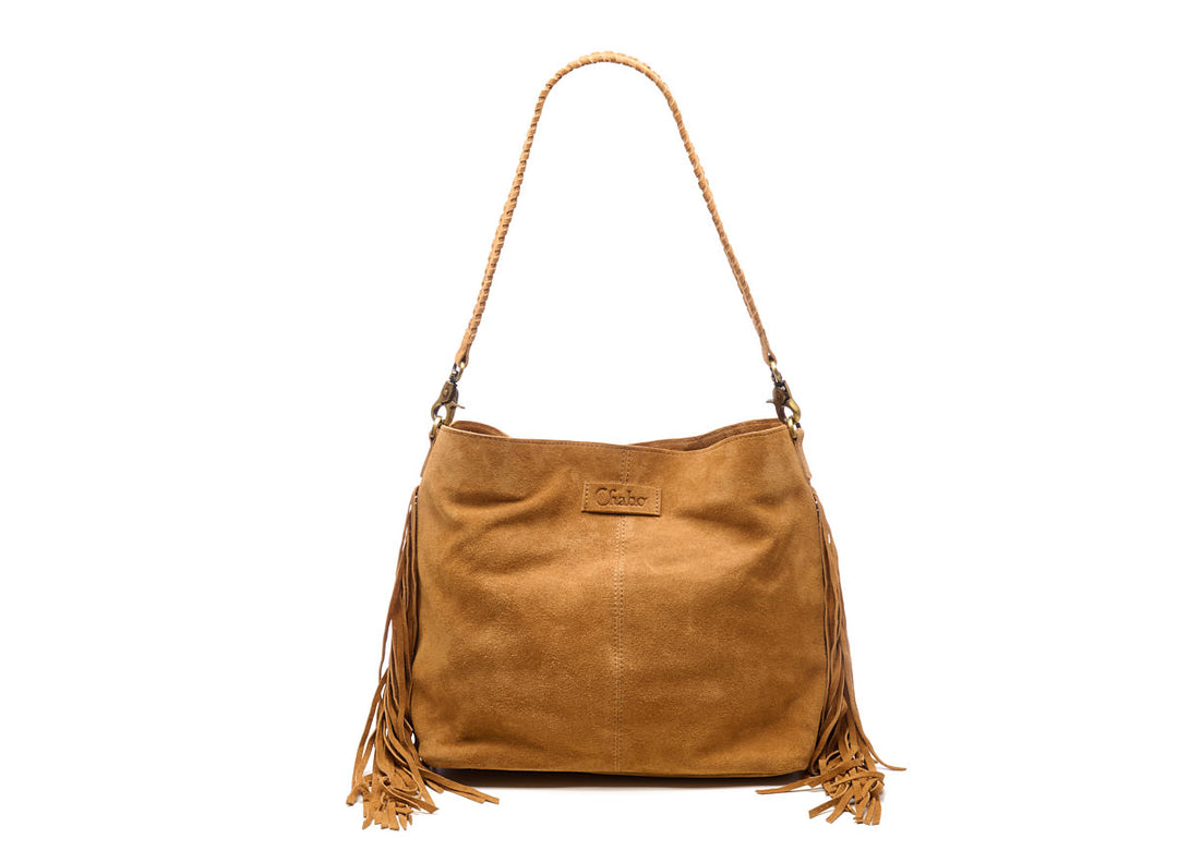 Suede Stormy Fringes Big Shoulderbag Cacao