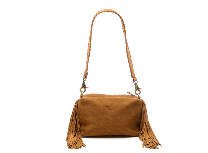 Suede Stormy Fringes Small Shoulderbag Light Cognac