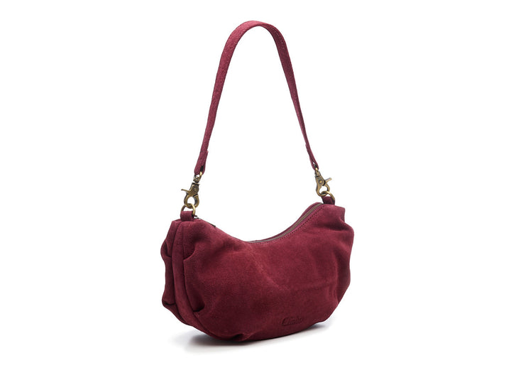 Suede Bobby Banana Bag Bordeaux