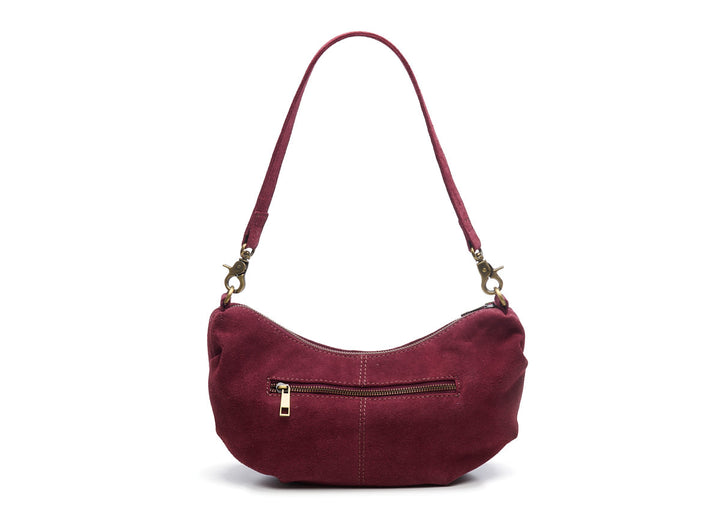 Suede Bobby Banana Bag Bordeaux
