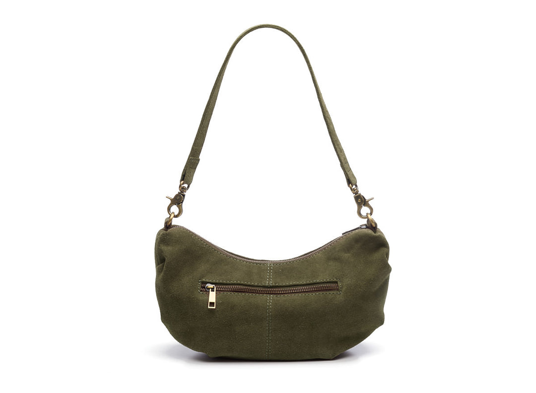 Suede Bobby Banana Bag Olive