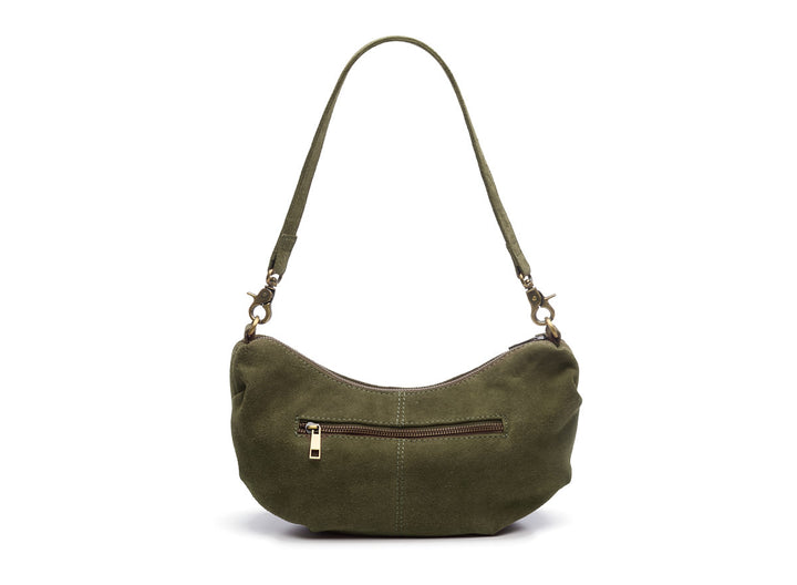 Suede Bobby Banana Bag Olive