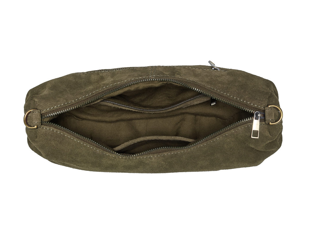 Suede Bobby Banana Bag Olive