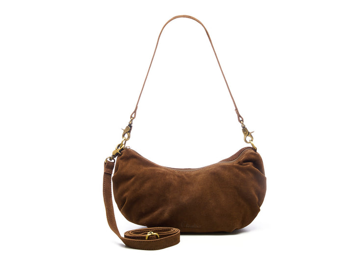 Suede Bobby Banana Bag Cacao