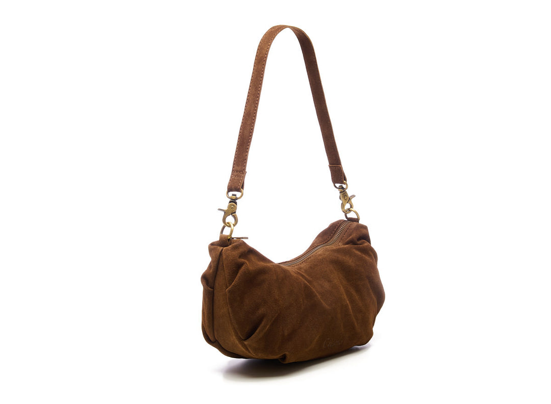 Suede Bobby Banana Bag Cacao