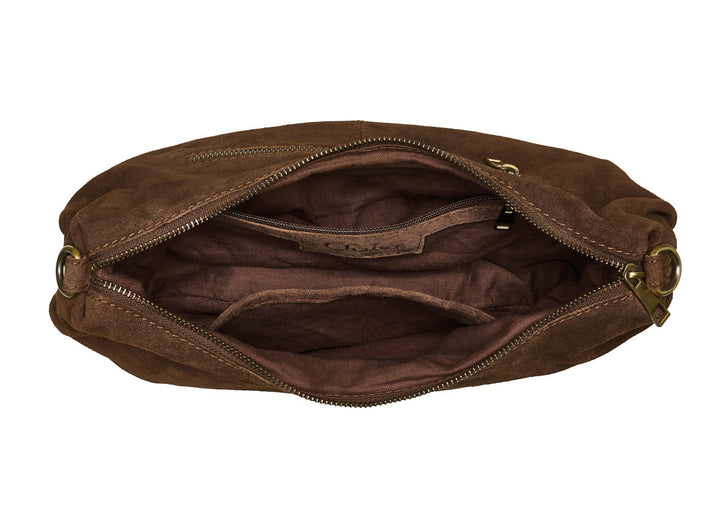 Suede Bobby Banana Bag Cacao
