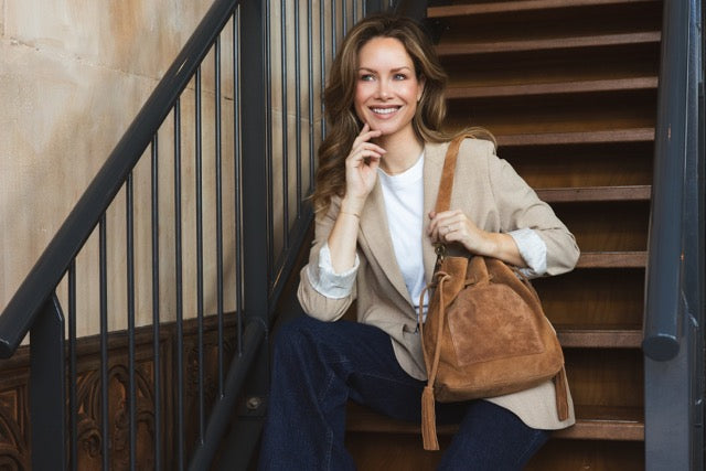 Suede Posse Pouch Light Cognac