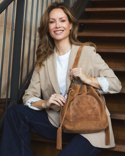 Suede Posse Pouch Navy Blue