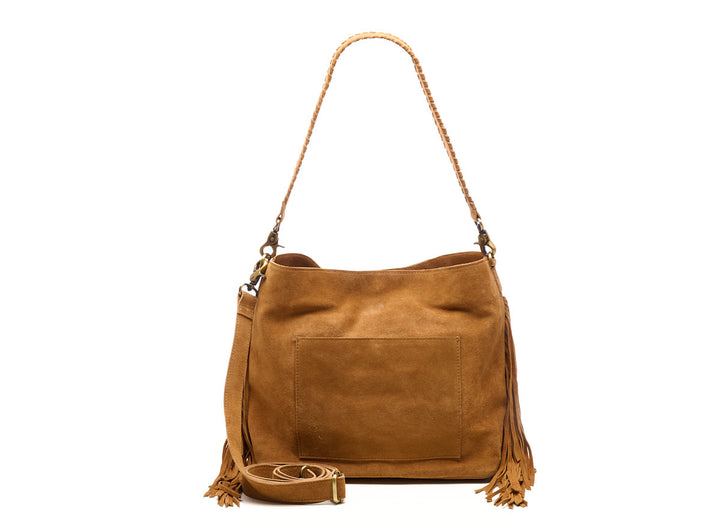 Suede Stormy Fringes Big Shoulderbag Cacao