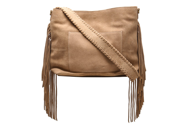 Suede Stormy Fringes Big Shoulderbag Sand