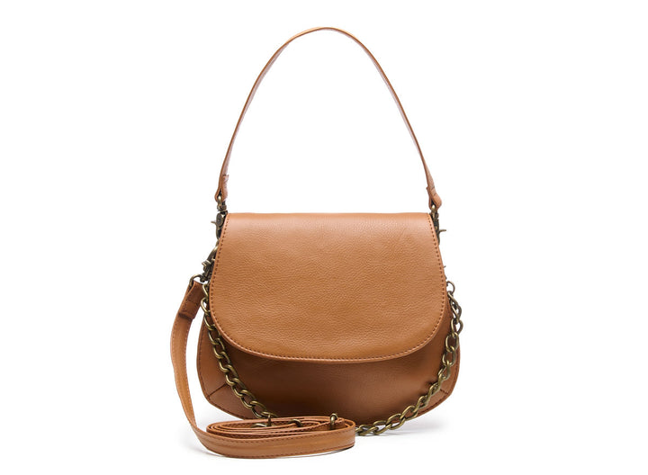 Campbell Saddle Bag/Leren schoudertas met ketting