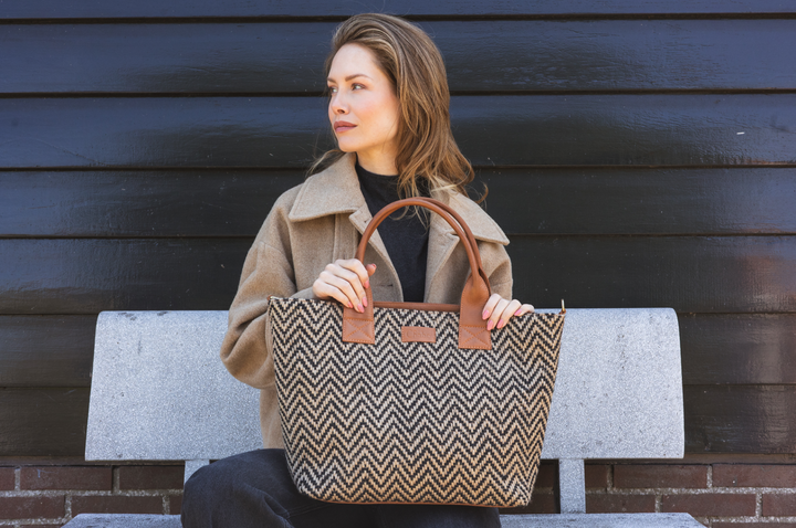 Romio Jaquard Shopper Camel